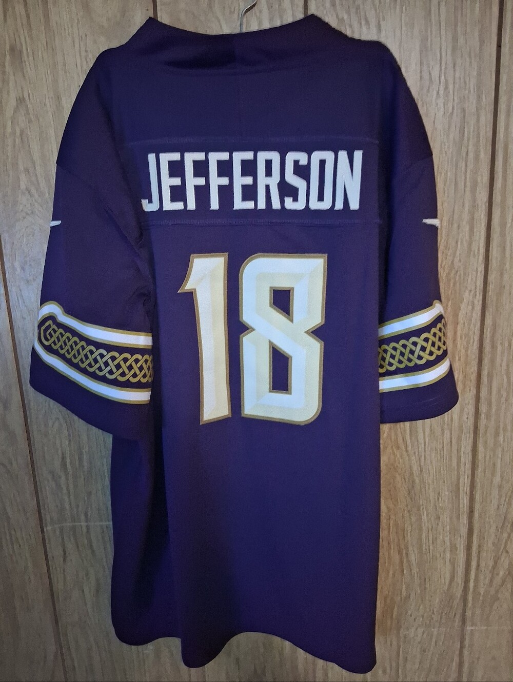 Sports Card With Justin Jefferson Minnesota Vikings Fuse Rivalry Large Jersey